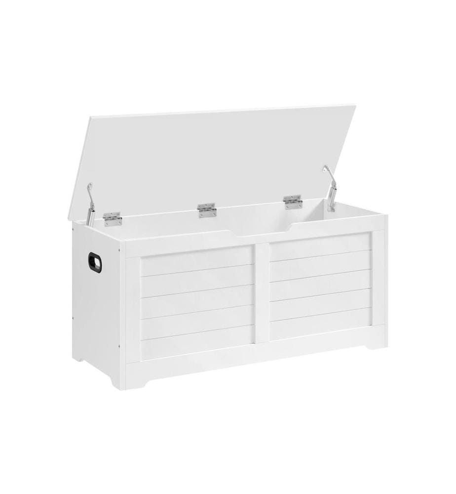 VASAGLE - Sitztruhe im Landhausstil 100 x 40 x 46 cm, Weiss matt