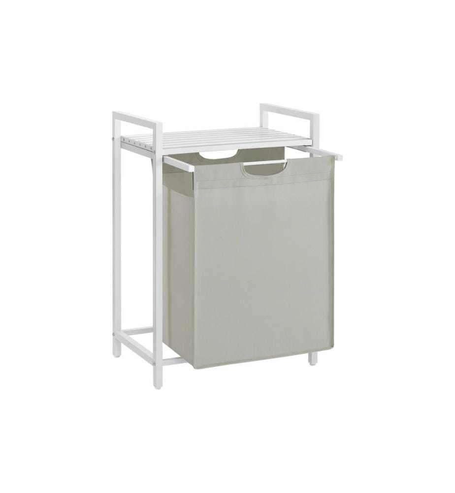 VASAGLE - Wäschekorb  mit Ablage 65 l, Weiss