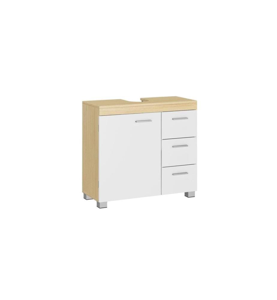 VASAGLE - Badezimmerregal 64 x 70 cm, Braun/Weiss