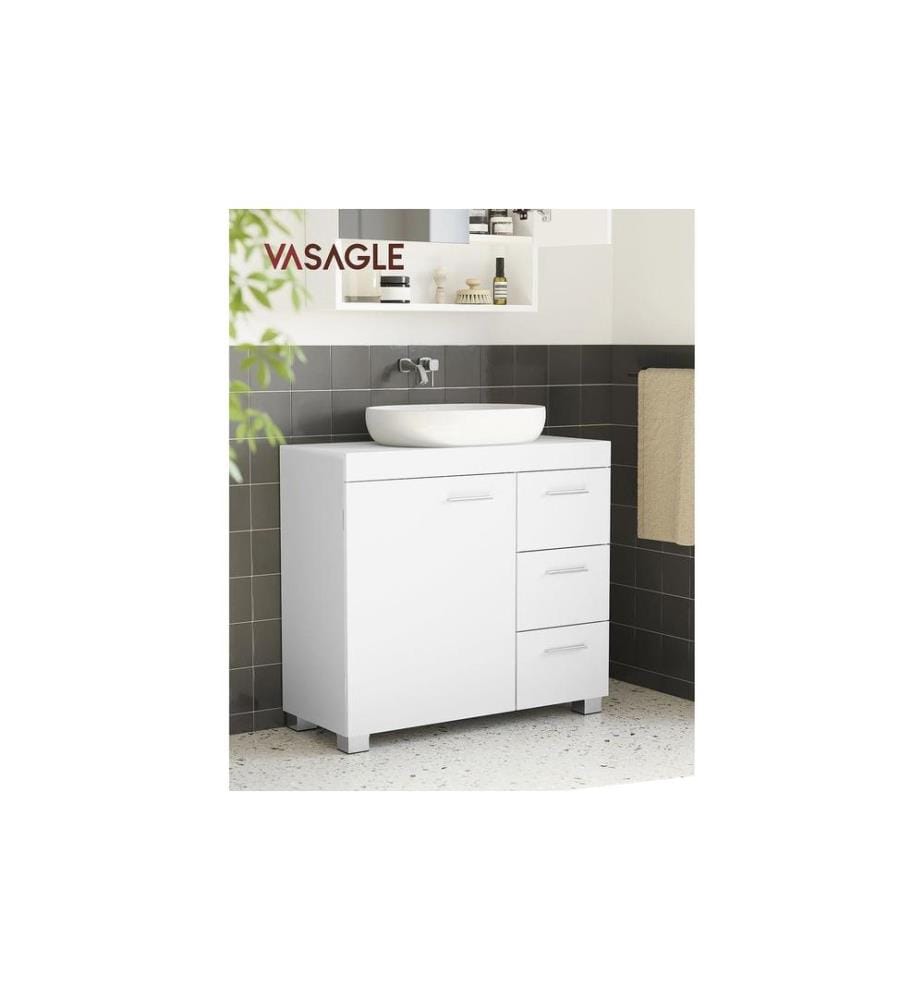 VASAGLE - Badezimmerregal 64 x 70 cm, Weiss
