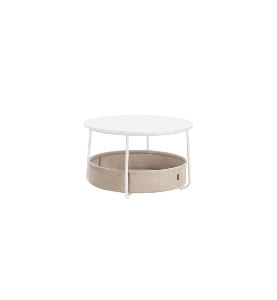 VASAGLE - Couchtisch 75 x 45 cm, Beige/Weiss