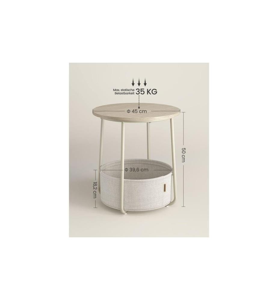 VASAGLE - Couchtisch 45 x 51 cm, Beige