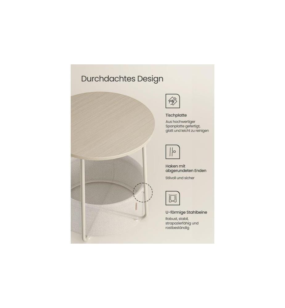 VASAGLE - Couchtisch 45 x 51 cm, Beige