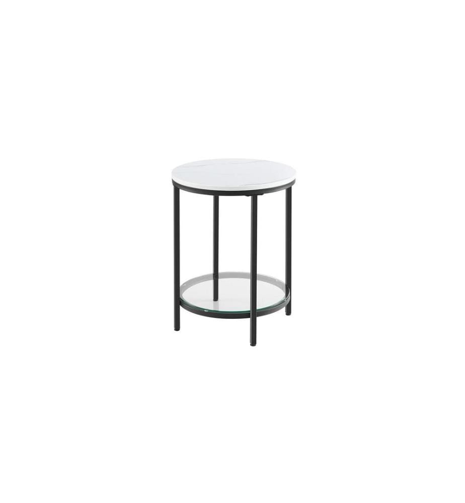 VASAGLE - Beistelltisch 45 x 55 cm, Schwarz/Weiss