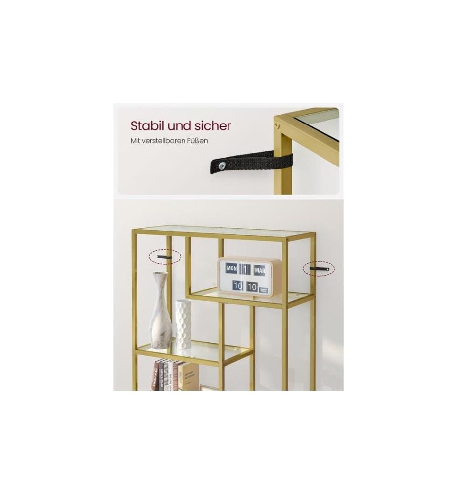 VASAGLE - Regal 6 Ablagen 80 x 180.3 cm, Gold