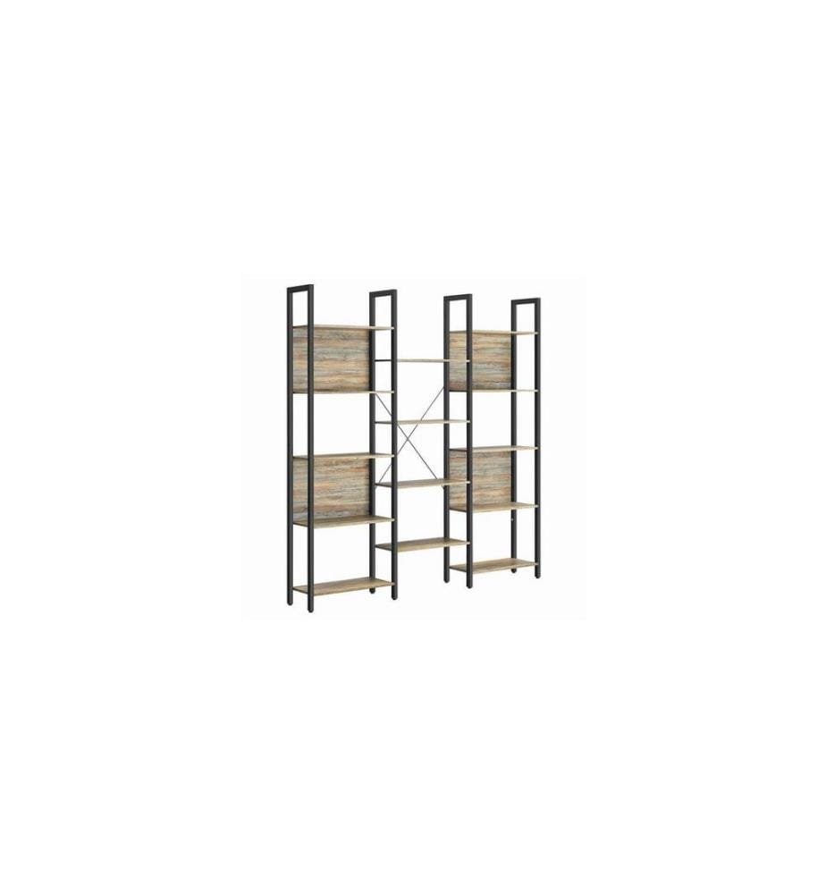 VASAGLE - Regal 14 Ablagen 158 x 166 cm, Braun/Schwarz