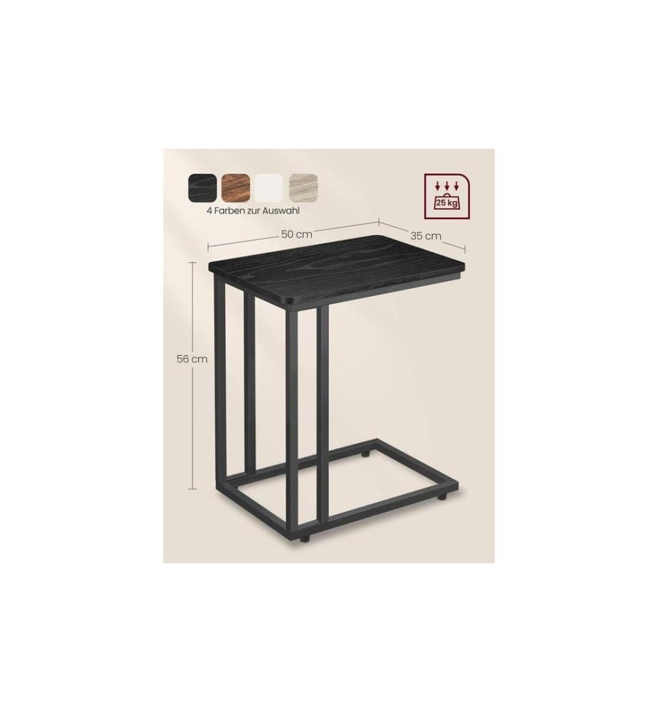 VASAGLE - Beistelltisch mit Rollen 35 x 60 cm, Schwarz