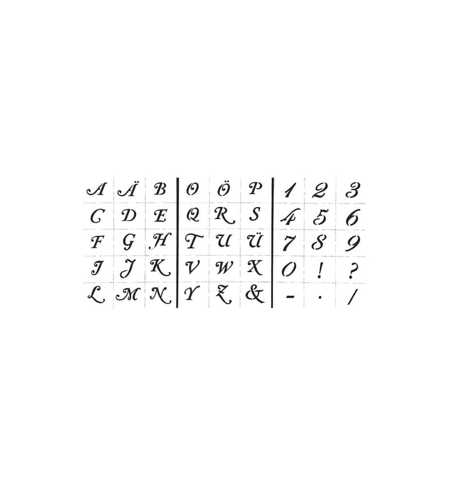 CREATIV COMPANY - Schriftschablone Buchstaben und Zahlen 3 Blatt
