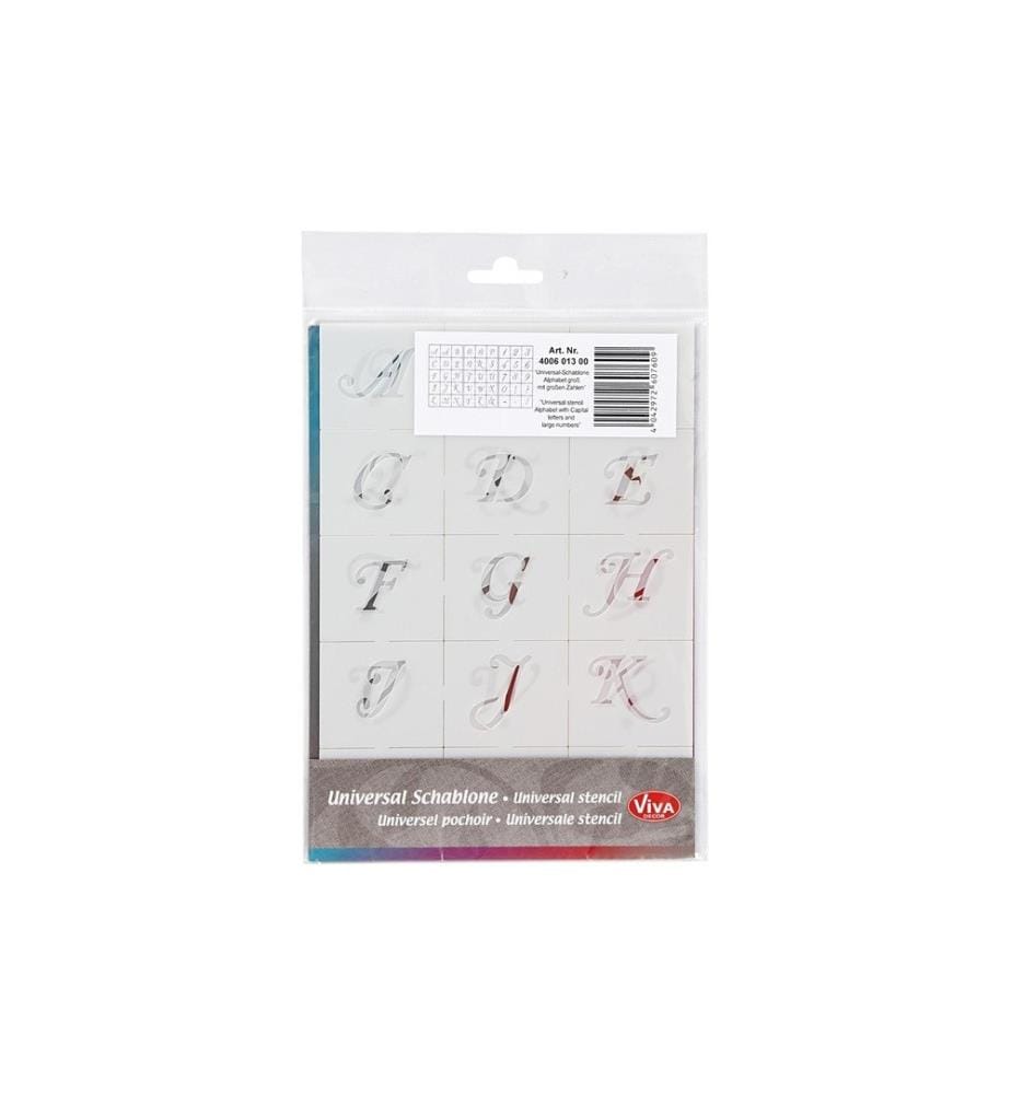 CREATIV COMPANY - Schriftschablone Buchstaben und Zahlen 3 Blatt