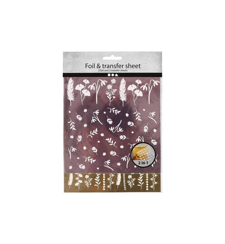 CREATIV COMPANY - Film Feuille de transfert 15 x 15 cm, 2 Pièce/s, Bordeaux/Doré