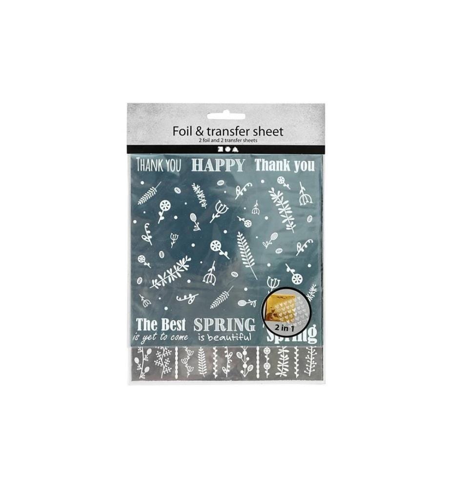 CREATIV COMPANY - Film Feuille de transfert 15 x 15 cm, 2 Pièce/s, Gris/Pétrole