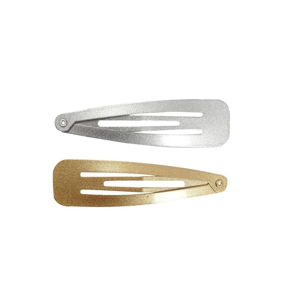 CREATIV COMPANY - Haarspange Gold/Silber 6.6 x 1.7 cm, 4 Stück