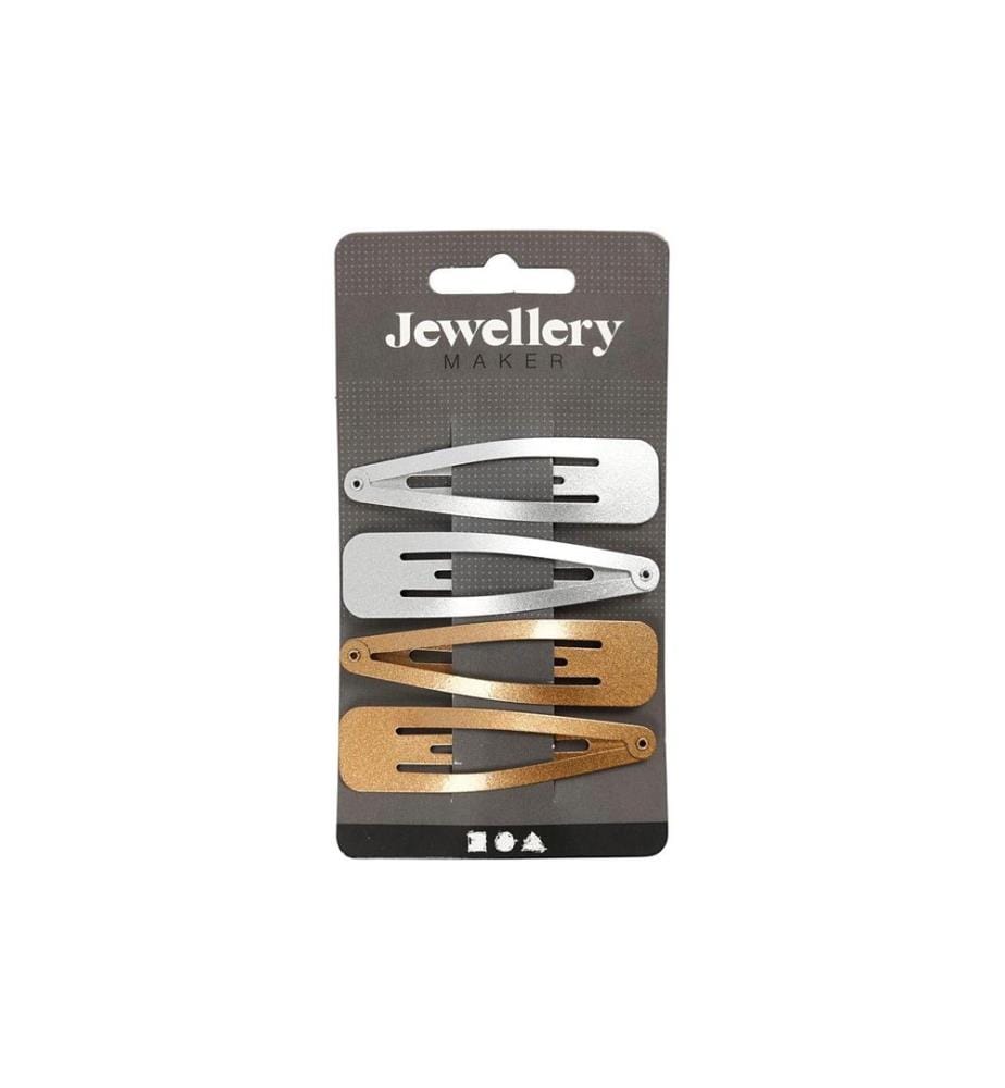 CREATIV COMPANY - Haarspange Gold/Silber 6.6 x 1.7 cm, 4 Stück