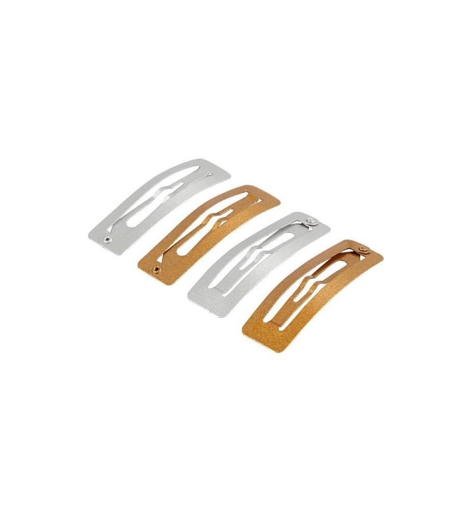 CREATIV COMPANY - Haar-Clip 5.8 x 1.6 cm 4 Stück, Gold/Silber