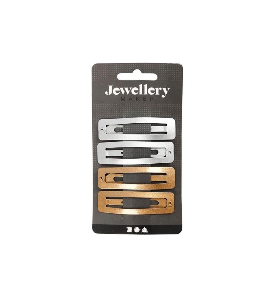 CREATIV COMPANY - Haar-Clip 5.8 x 1.6 cm 4 Stück, Gold/Silber