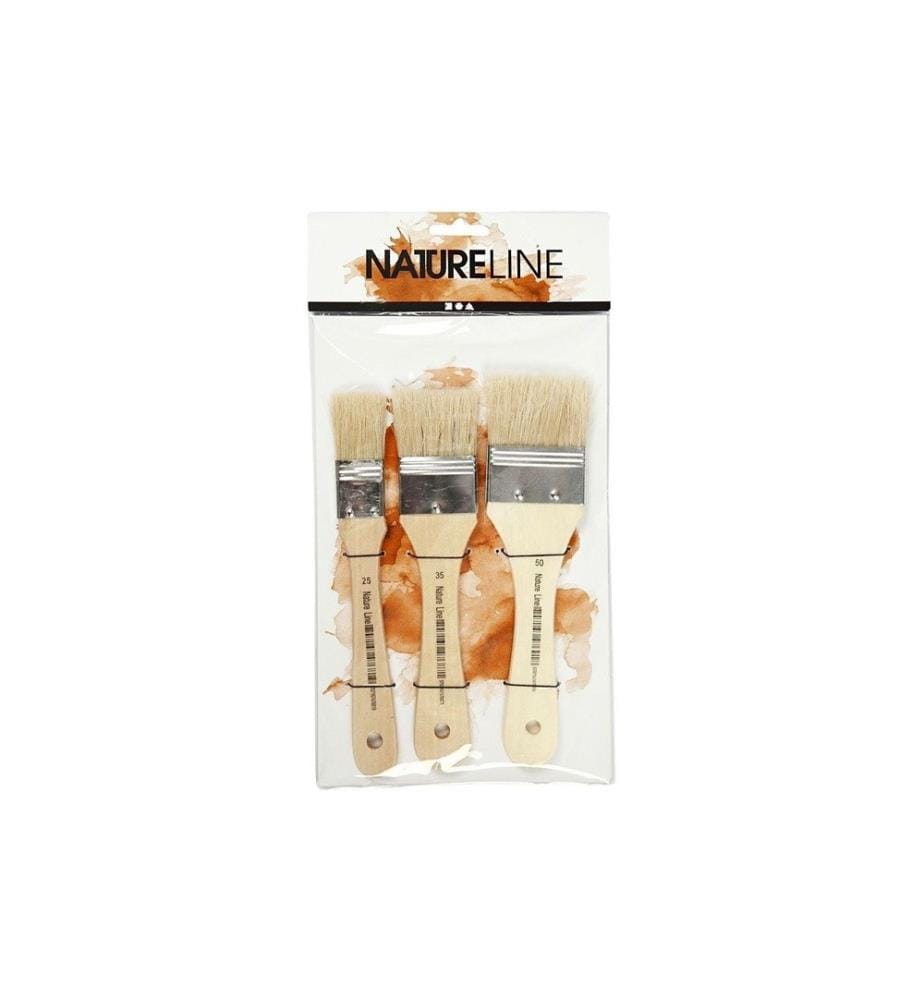 CREATIV COMPANY - Borstenpinsel Lackierpinsel Flach 3 Stück