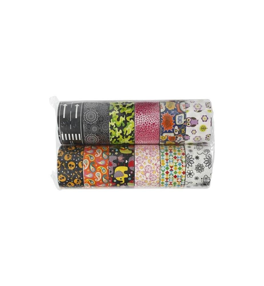 CREATIV COMPANY - Gewebeband Duct Tape Muster 48 mm x 5 m, Mehrfarbig