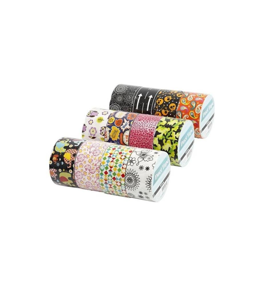 CREATIV COMPANY - Gewebeband Duct Tape Muster 48 mm x 5 m, Mehrfarbig
