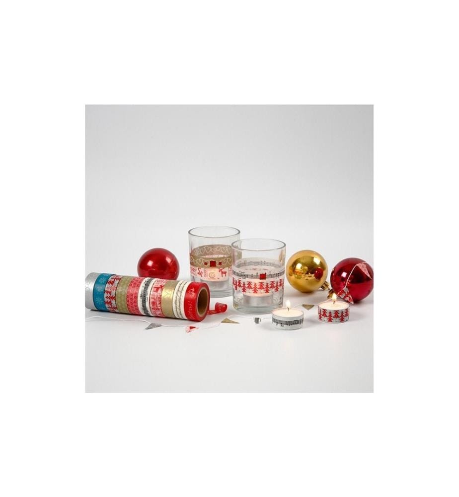 CREATIV COMPANY - Washi Tape Weihnachten 10 Rollen, 15 mm, 10 m