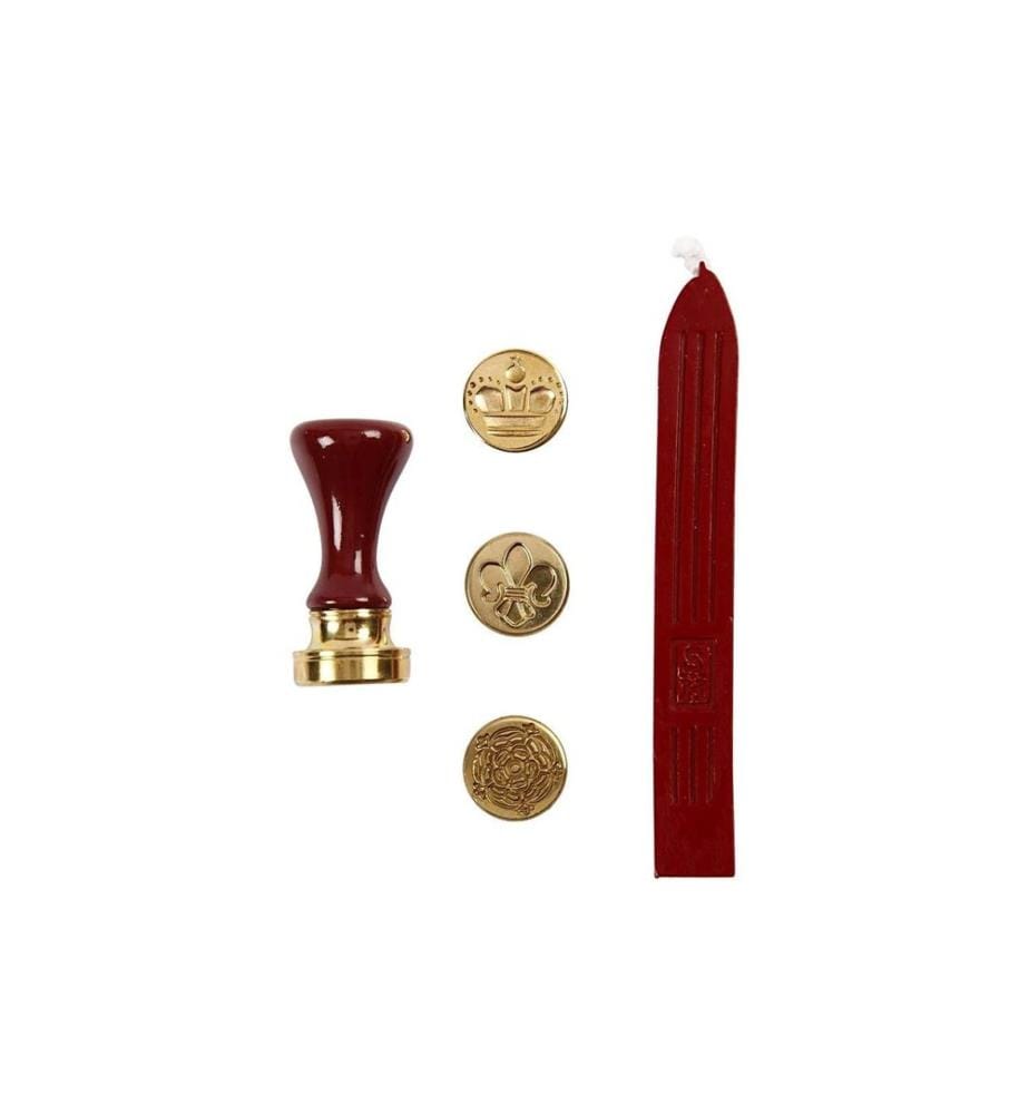 CREATIV COMPANY - Set de tampons Couronne/fleur/lys, Rouge