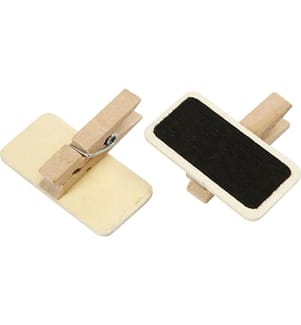 CREATIV COMPANY - Mini-tableau noir avec agrafes 4 x 2 cm, 12 pièces