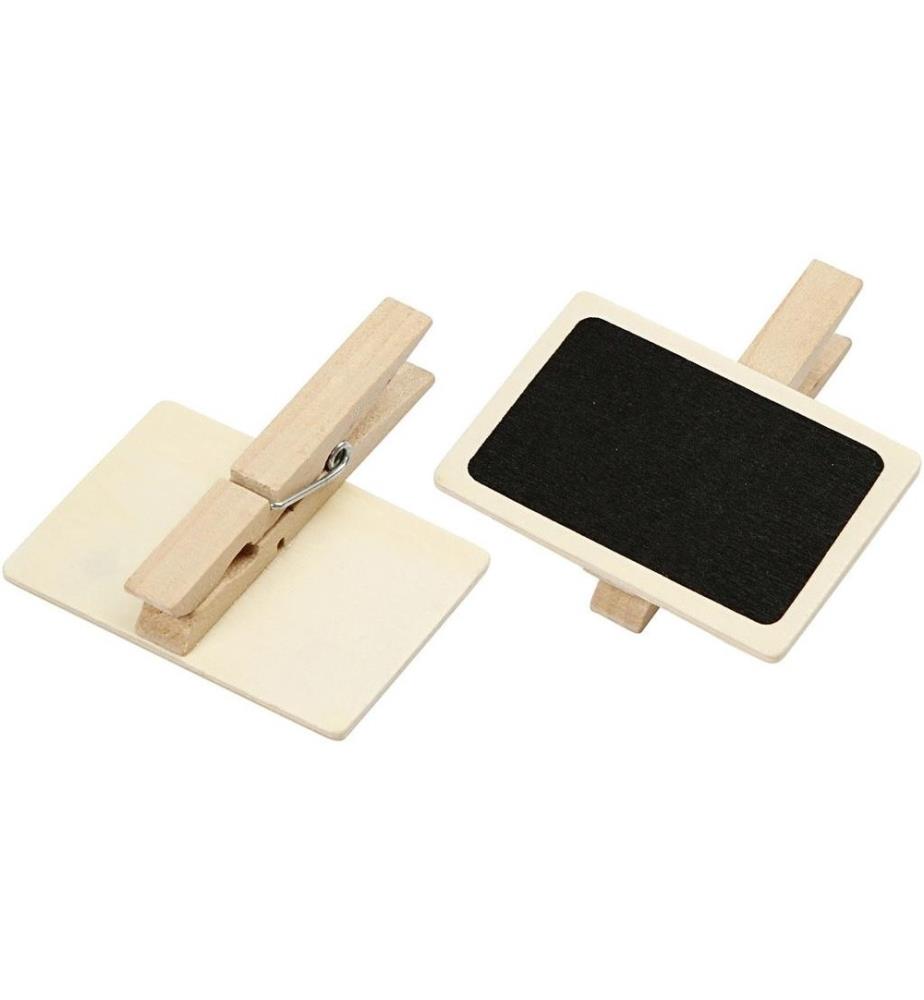 CREATIV COMPANY - Mini-tableau noir avec agrafes 6.8 x 4.7 cm, 100 pièces