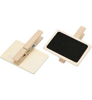 CREATIV COMPANY - Mini-tableau noir avec agrafes 6.8 x 4.7 cm, 100 pièces