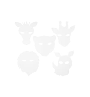 CREATIV COMPANY - Partyaccessoire Masken Dschungel 16 Stück, Weiss