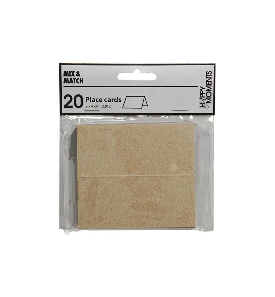 CREATIV COMPANY - Tischkarte 9 x 4 cm, 20 Stück, Natur