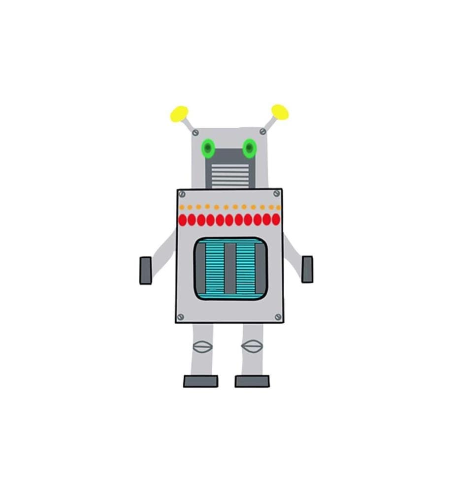 CREATIV COMPANY - Bastelpapier Roboter 16 Stück, Weiss