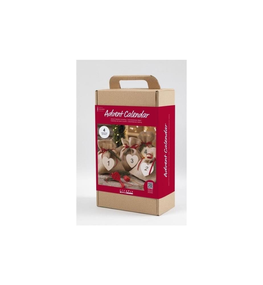 CREATIV COMPANY - Adventskalender Bastelset Häkeln, 4 Stück