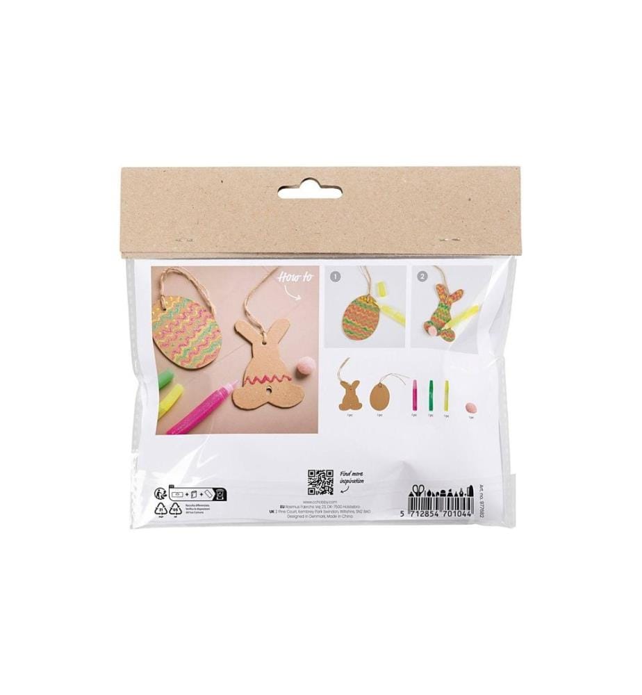 CREATIV COMPANY - Bastelset Ei und Hase 1 Stück, Mehrfarbig