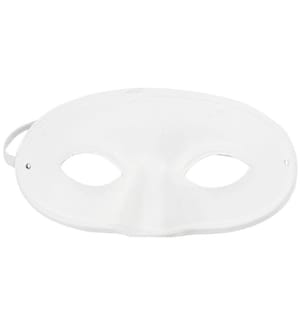 CREATIV COMPANY - Partyaccessoire Halbmaske Weiss, 10 Stück