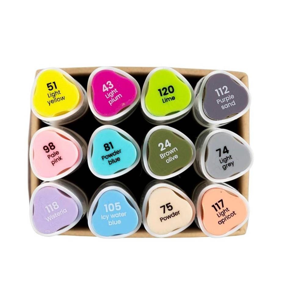 CREATIV COMPANY - Marqueurs de calligraphie 1+ 8 mm, 12 pièces, couleurs pastel
