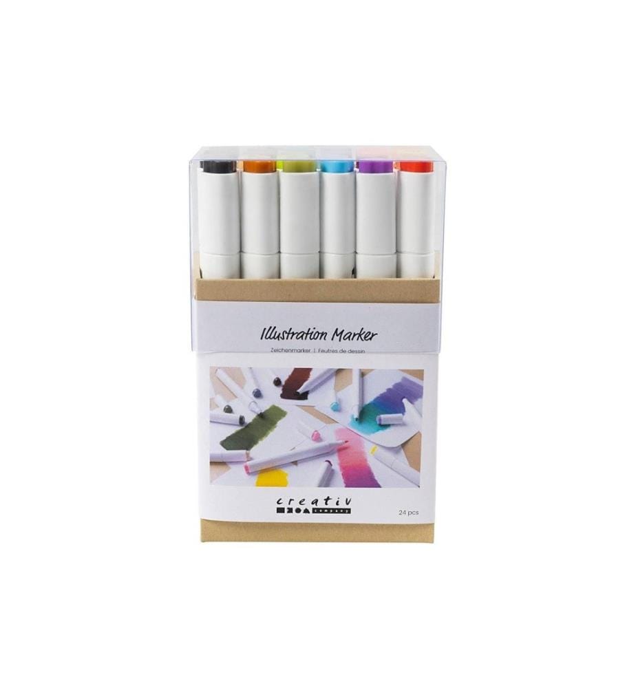 CREATIV COMPANY - Marqueurs de calligraphie 1+ 8 mm, 24 pièces, couleurs pastel