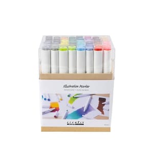 CREATIV COMPANY - Kalligraphiemarker 1+ 8 mm, 48 Stück, Standard-Farben