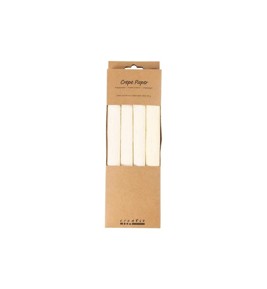 CREATIV COMPANY - Krepppapier 4 Rollen 25 x 60 cm, Weiss