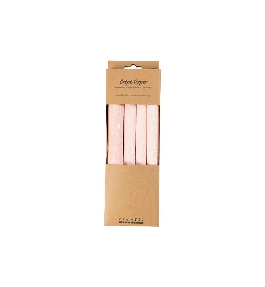 CREATIV COMPANY - Krepppapier 4 Rollen 25 x 60 cm, Rosa