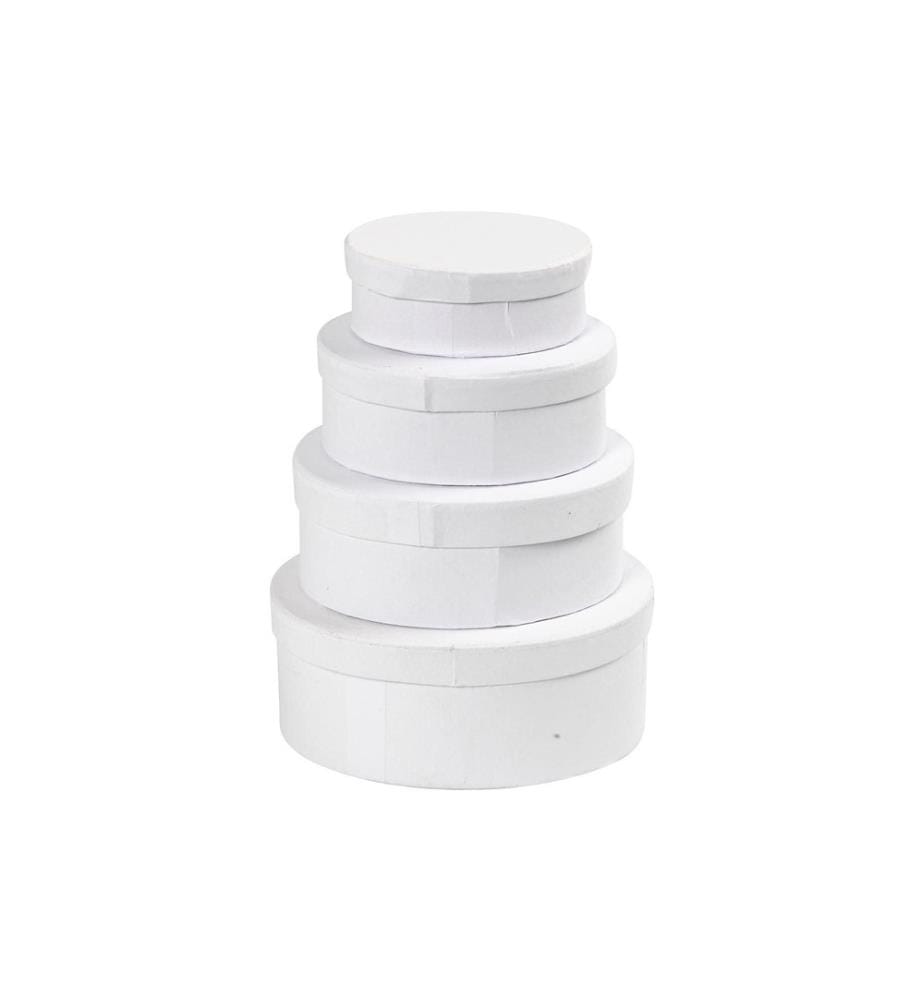 CREATIV COMPANY - Boîte en carton ovale 4 Pièce/s, Blanc