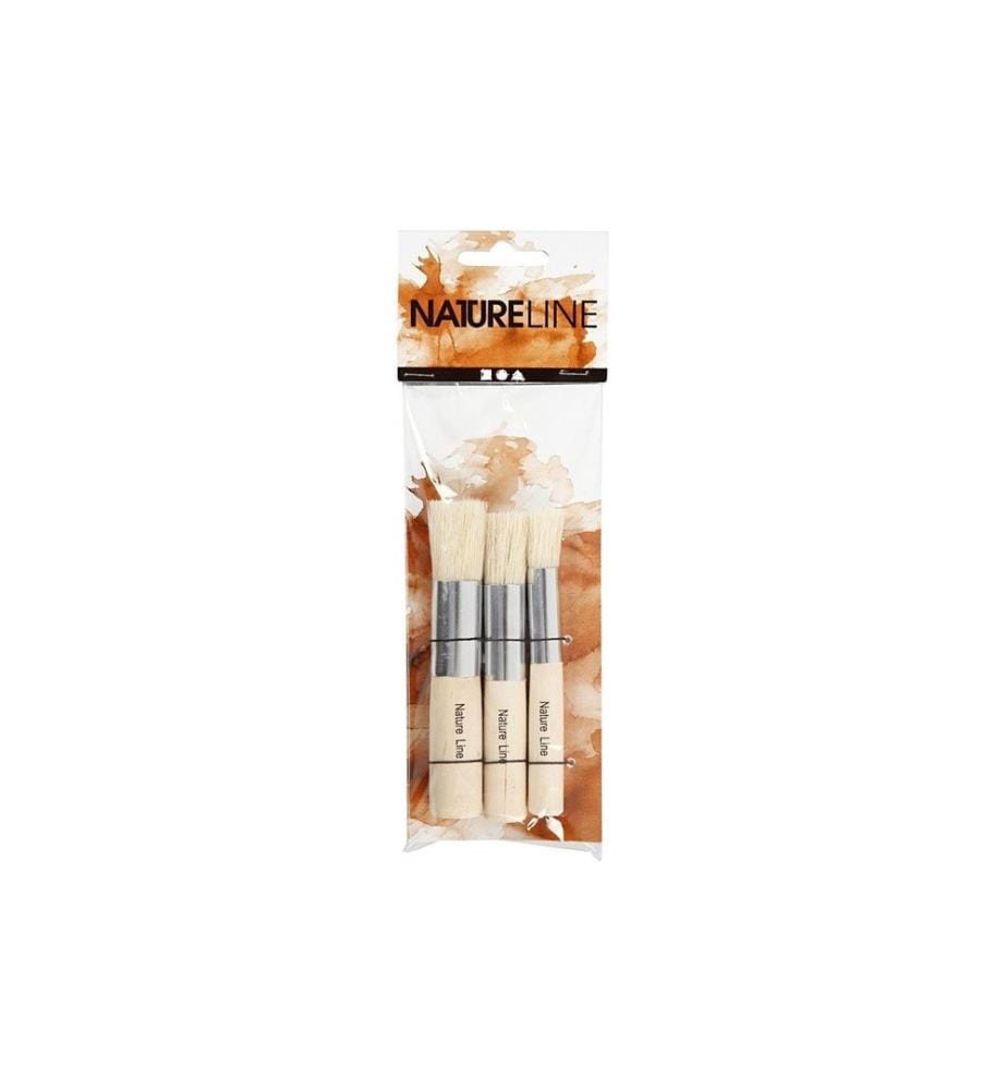 CREATIV COMPANY - Borstenpinsel Schablonier 3 Stück