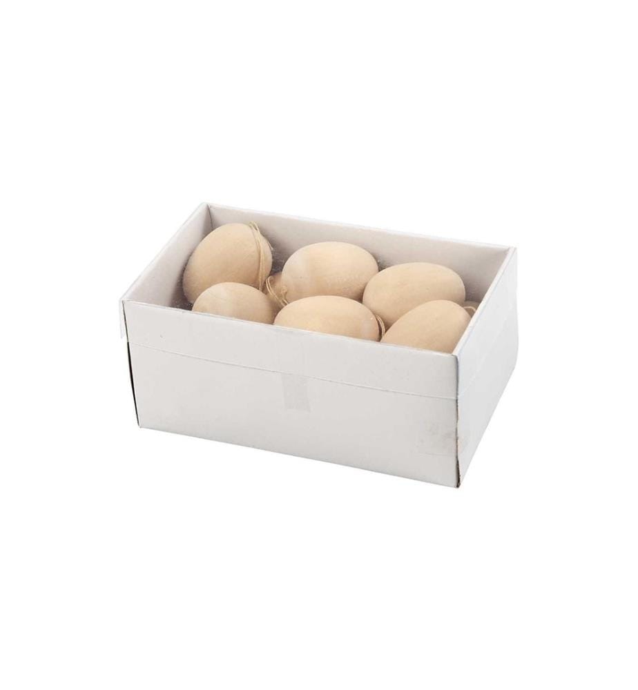 CREATIV COMPANY - Holzeier zum Aufhängen 15 Stück
