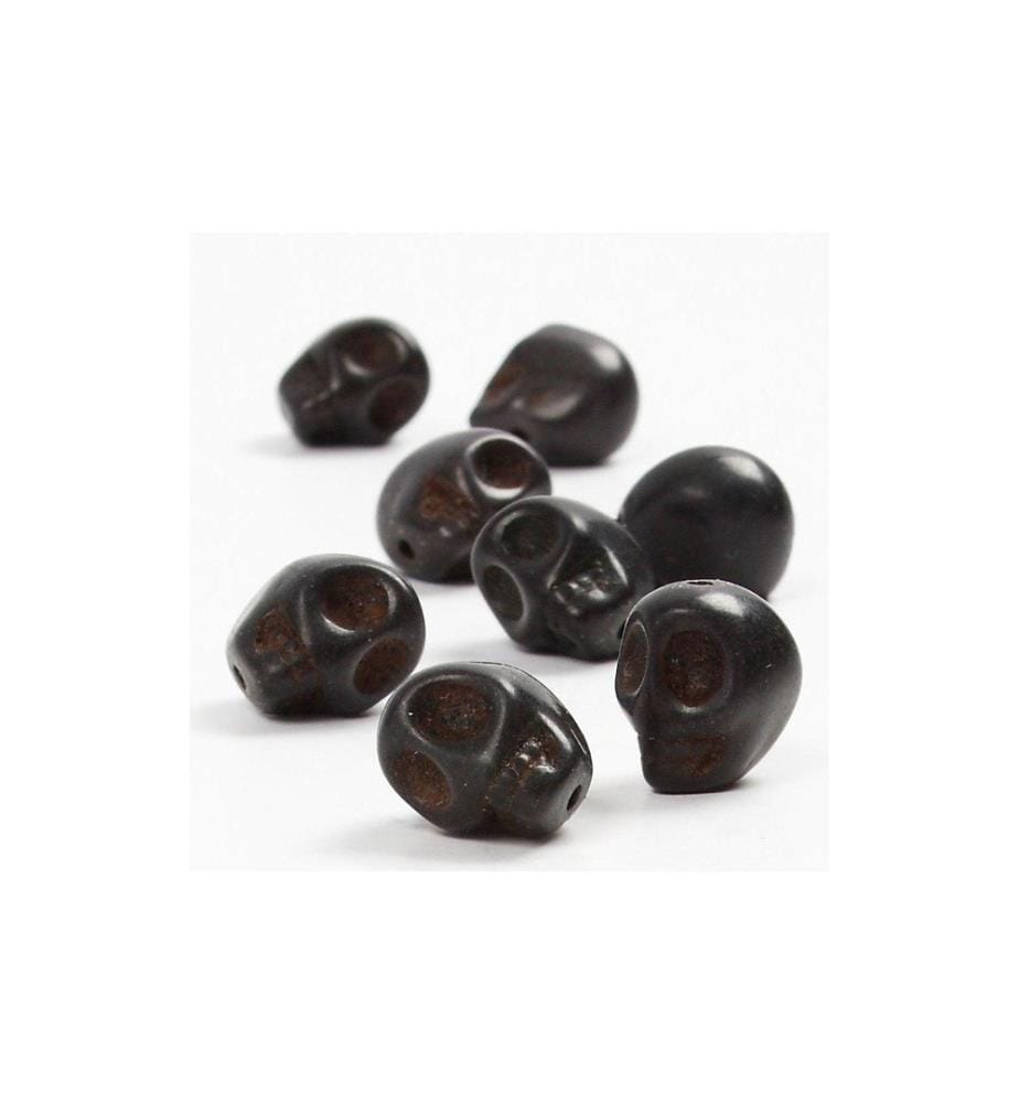 CREATIV COMPANY - Perlen 12 mm Totenkopf, 32 Stück