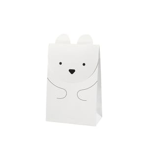 CREATIV COMPANY - Geschenktüte Eisbär 6 x 12 x 18 cm, 6 Stück, Weiss