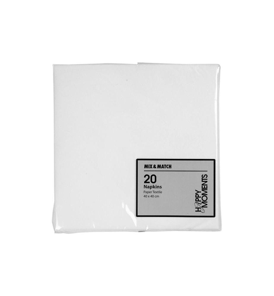 CREATIV COMPANY - Serviettes en papier 40 cm x 40 cm, 20 Pièce/s, Blanc