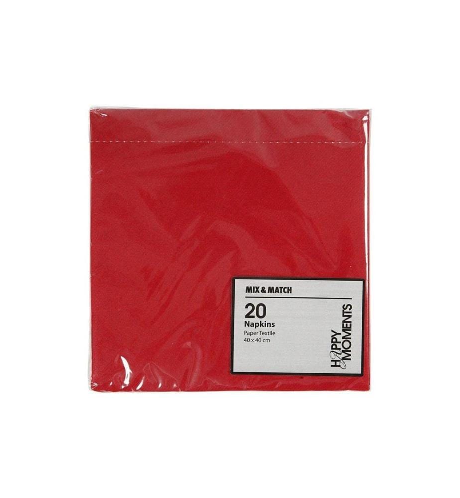 CREATIV COMPANY - Serviettes en papier 40 cm x 40 cm, 20 Pièce/s, Rouge bordeaux