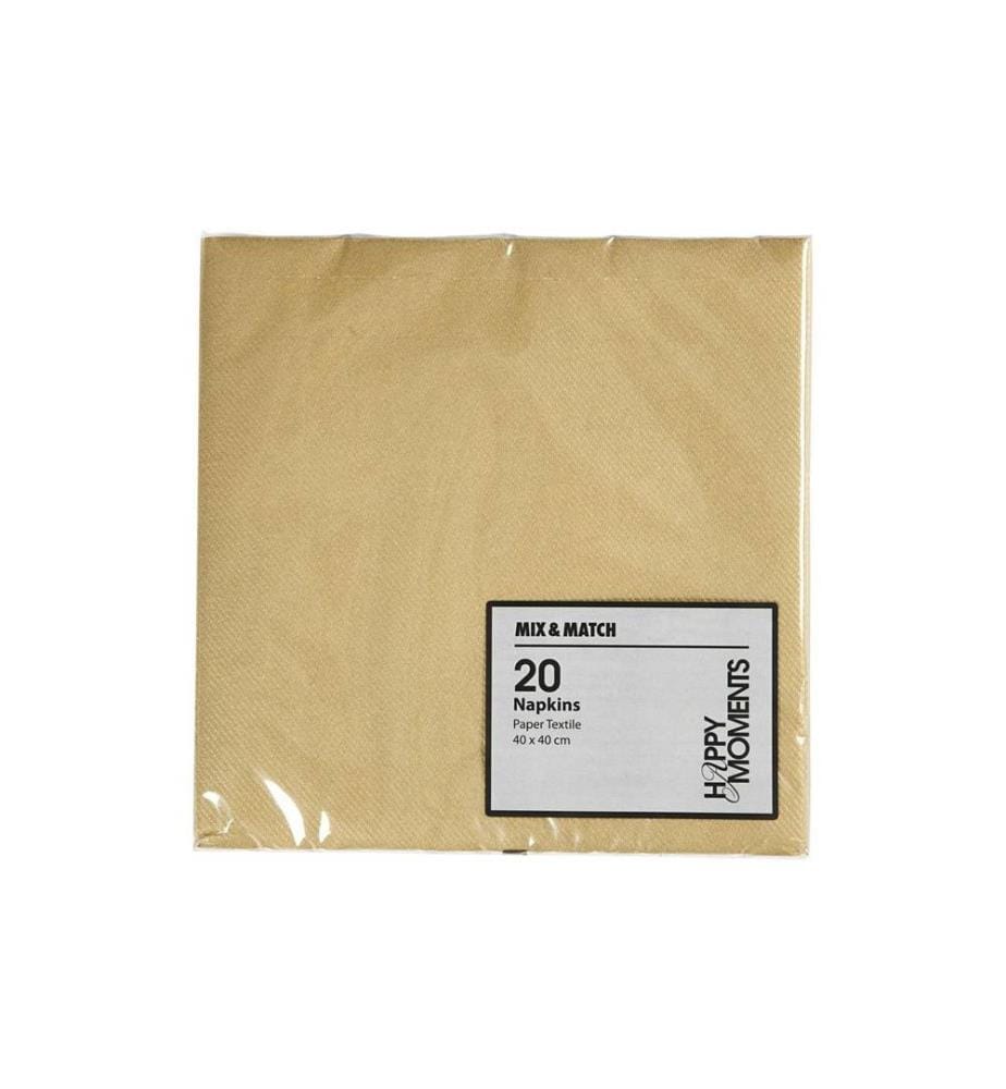 CREATIV COMPANY - Papierservietten 40 cm x 40 cm, 20 Stück, Gold