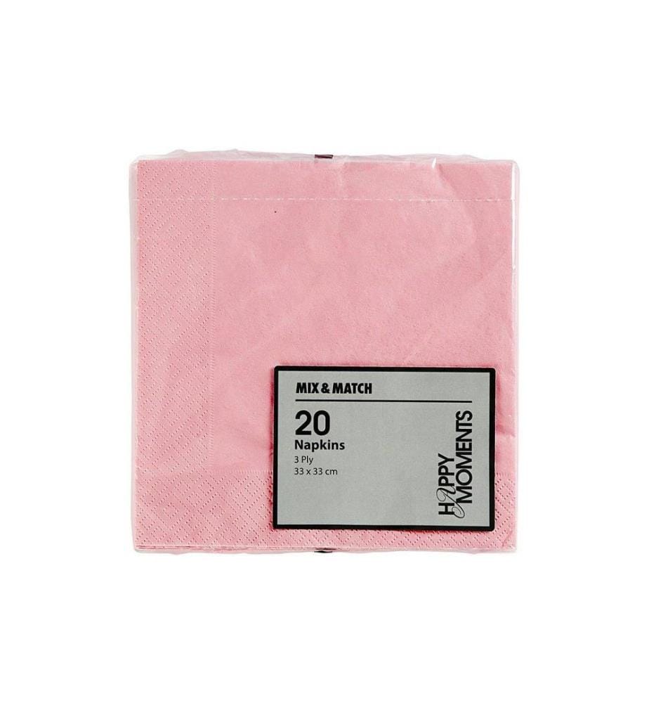 CREATIV COMPANY - Serviettes en papier 33 cm x 33 cm, 20 Pièce/s, Rose
