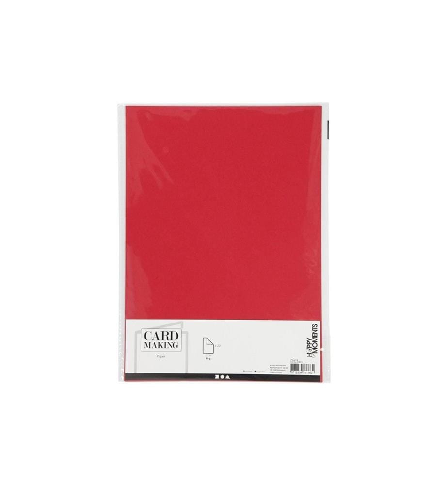 CREATIV COMPANY - Bastelpapier 70 g, 20 Blatt, Rot