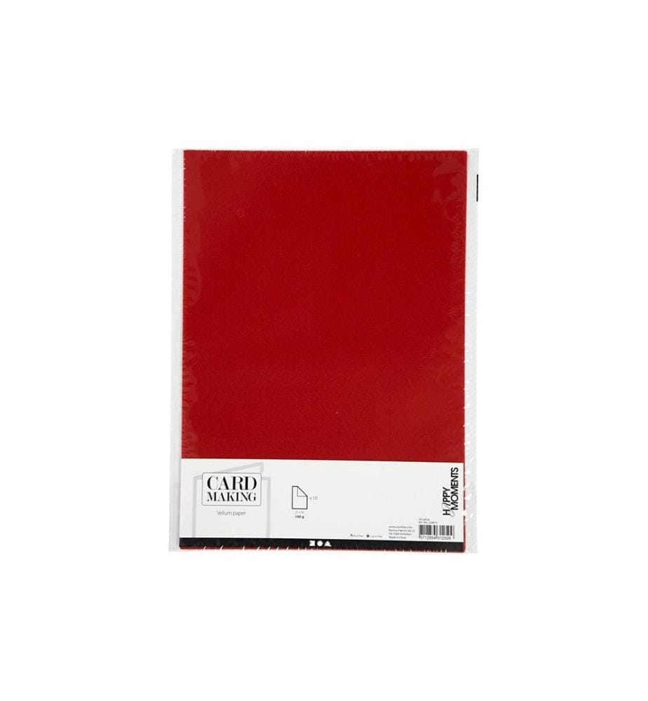 CREATIV COMPANY - Transparentpapier Pergament A4, 10 Blatt, Rot