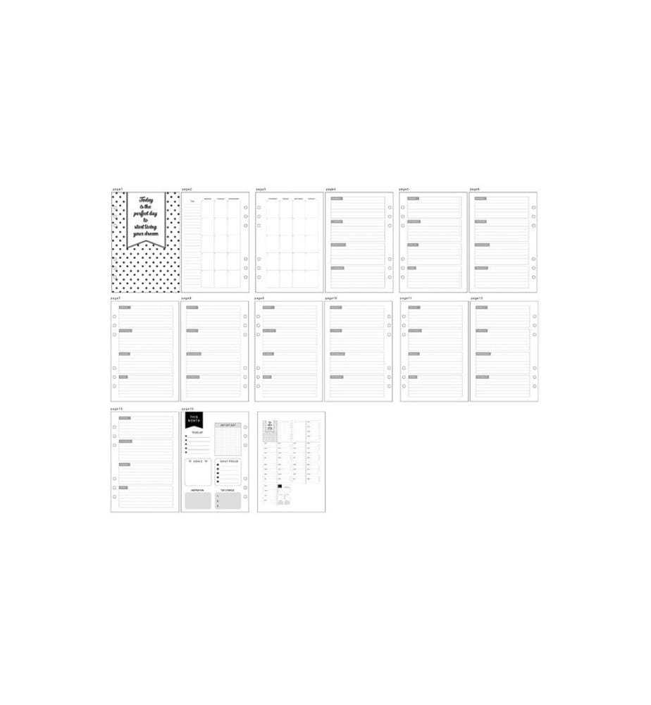 CREATIV COMPANY - Feuilles de papier Plan 5 semaines, 142 x 210 mm, 7 pages